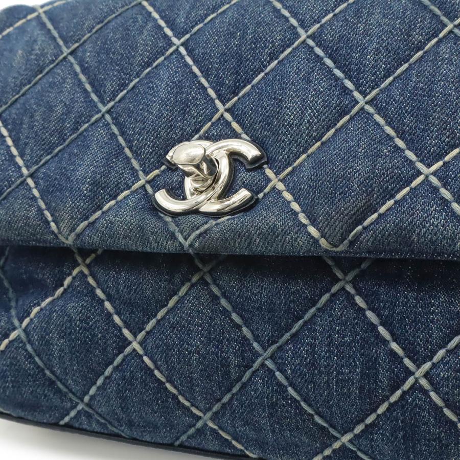 CHANEL シャネル ワイルドステッチ トップハンドル フラップバッグ ココハンドルXS ハンドバッグ 2WAY チェーンショルダー デニム ブルー | CHANEL | 06