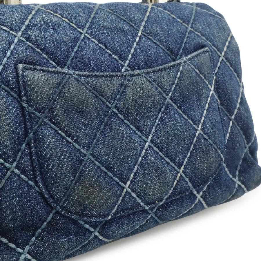 CHANEL シャネル ワイルドステッチ トップハンドル フラップバッグ ココハンドルXS ハンドバッグ 2WAY チェーンショルダー デニム ブルー | CHANEL | 07