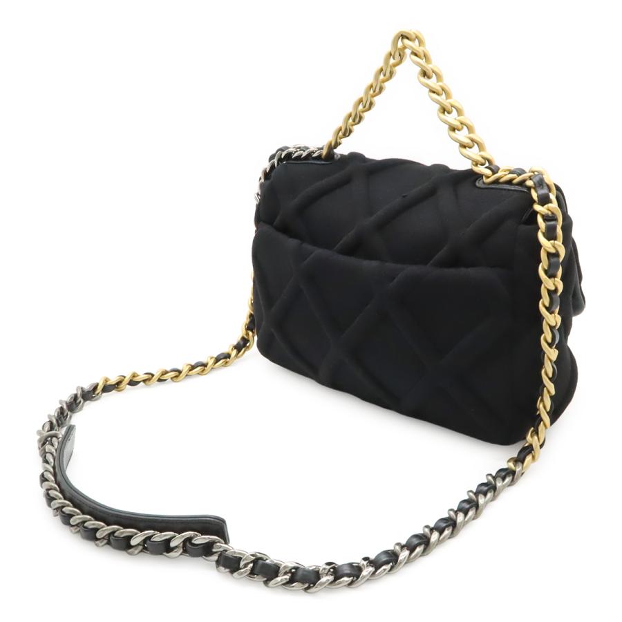 CHANEL シャネル シャネル19 マトラッセ ココマーク チェーンバッグ コットンジャージー ブラック 黒 ゴールド金具 シルバー金具 AS1160 | CHANEL | 01