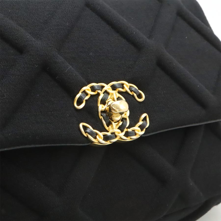CHANEL シャネル シャネル19 マトラッセ ココマーク チェーンバッグ コットンジャージー ブラック 黒 ゴールド金具 シルバー金具 AS1160 | CHANEL | 08