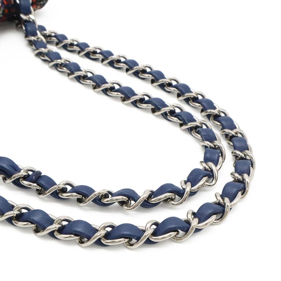 CHANEL シャネル ツイードプリント ココマーク チェーンショルダー ショルダーバッグ ナイロン ネイビー 紺  シルバー金具 ポーチ欠品 | CHANEL | 04