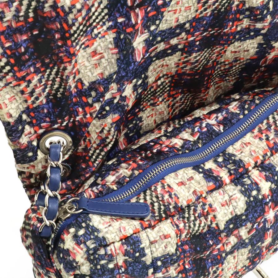 CHANEL シャネル ツイードプリント ココマーク チェーンショルダー ショルダーバッグ ナイロン ネイビー 紺  シルバー金具 ポーチ欠品 | CHANEL | 05