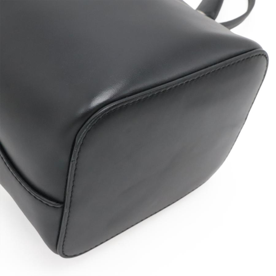 FENDI フェンディ ロゴ モン トレゾール ハンドバッグ ミニバッグ 巾着型 2WAY ショルダーバッグ レザー ブラック 黒 シルバー金具 | FENDI | 02