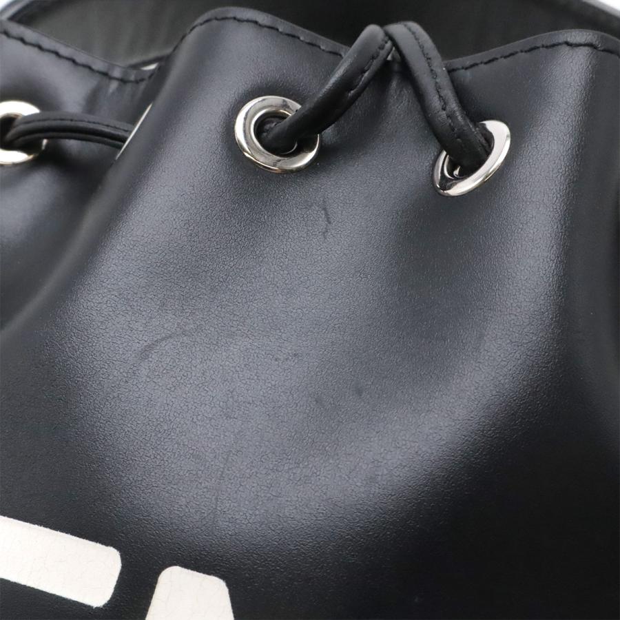 FENDI フェンディ ロゴ モン トレゾール ハンドバッグ ミニバッグ 巾着型 2WAY ショルダーバッグ レザー ブラック 黒 シルバー金具 | FENDI | 03