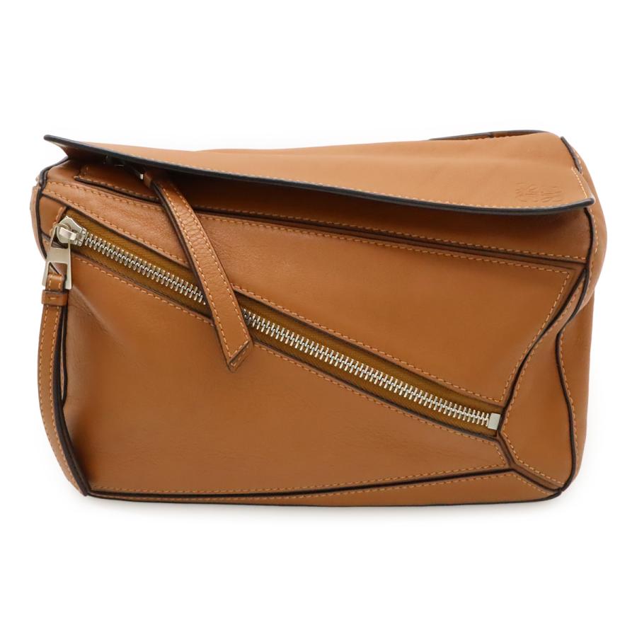 LOEWE ロエベ パズル バムバッグ ミニ ボディバッグ ショルダーバッグ ウエストバッグ レザー ブラウン 茶 シルバー金具 B510U89X02 | LOEWE