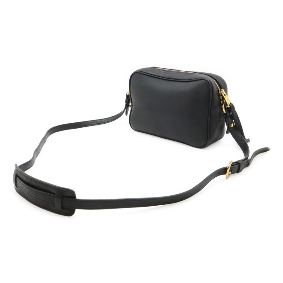 PRADA プラダ VITELLO PHENIX ショルダーバッグ 斜め掛け ポシェット レザー NERO 黒 ブラック ゴールド金具 国内アウトレット購入品 | PRADA | 01
