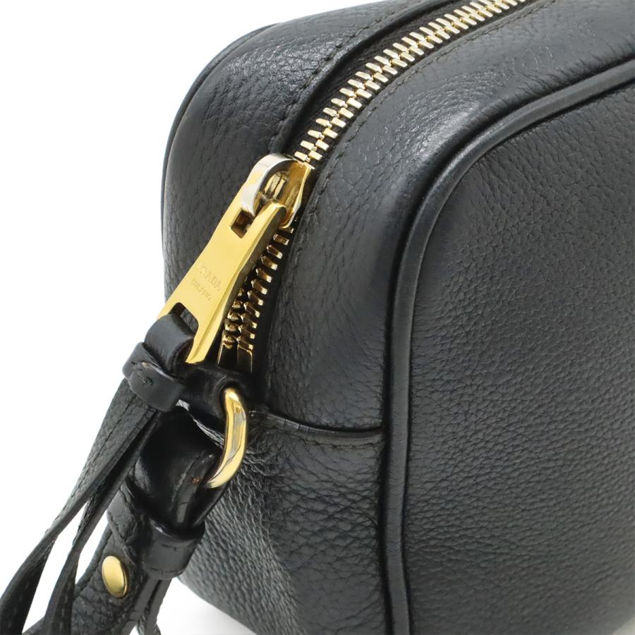 PRADA プラダ VITELLO PHENIX ショルダーバッグ 斜め掛け ポシェット レザー NERO 黒 ブラック ゴールド金具 国内アウトレット購入品 | PRADA | 04