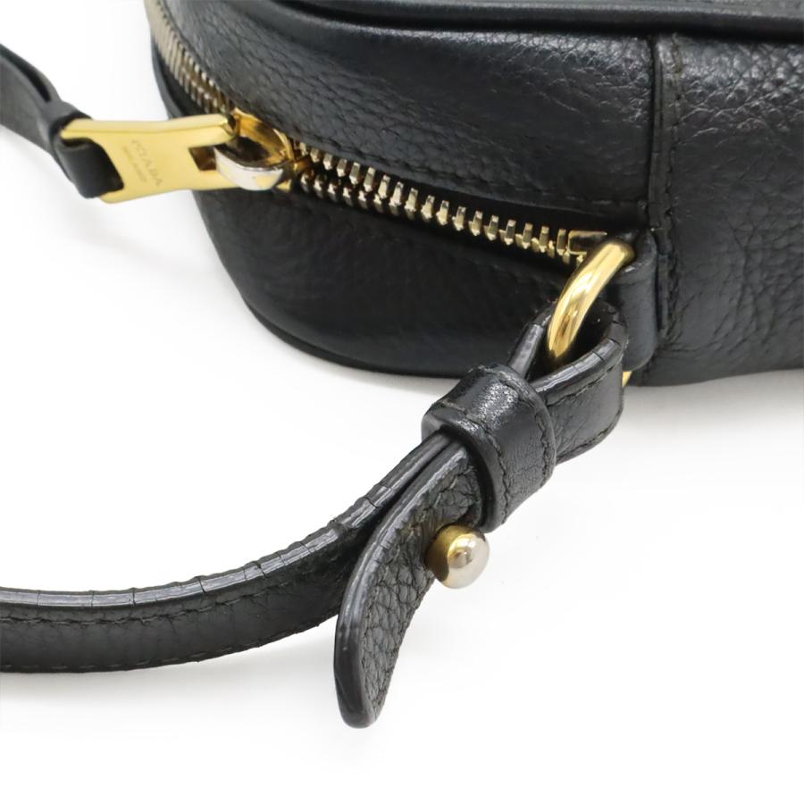 PRADA プラダ VITELLO PHENIX ショルダーバッグ 斜め掛け ポシェット レザー NERO 黒 ブラック ゴールド金具 国内アウトレット購入品 | PRADA | 06
