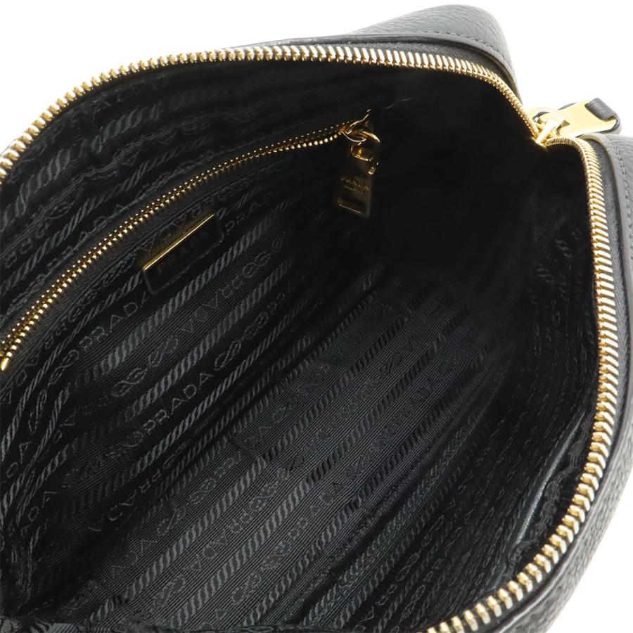 PRADA プラダ VITELLO PHENIX ショルダーバッグ 斜め掛け ポシェット レザー NERO 黒 ブラック ゴールド金具 国内アウトレット購入品 | PRADA | 07