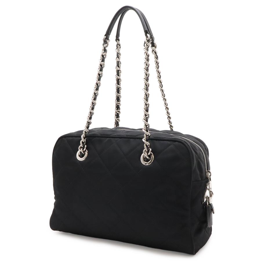 PRADA プラダ インプントゥ チェーンショルダー ショルダーバッグ ナイロン NERO 黒 ブラック シルバー金具 1BB903 | PRADA | 01