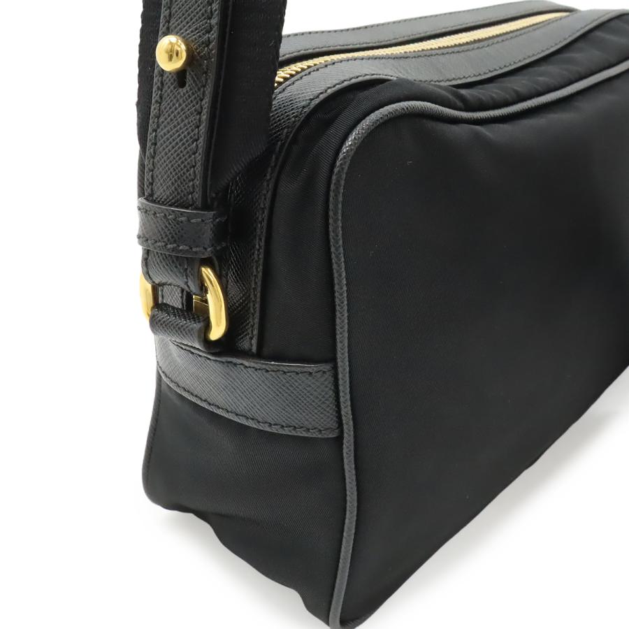 PRADA プラダ ショルダーバッグ ポシェット 斜め掛け 2WAY ポーチ クラッチバッグ ナイロン レザー NERO ブラック 黒 アウトレット品 | PRADA | 03