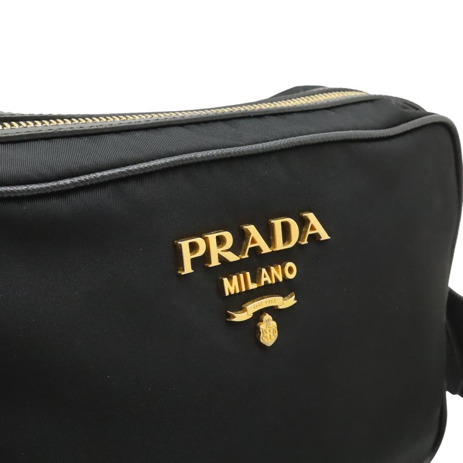 PRADA プラダ ショルダーバッグ ポシェット 斜め掛け 2WAY ポーチ クラッチバッグ ナイロン レザー NERO ブラック 黒 アウトレット品 | PRADA | 07
