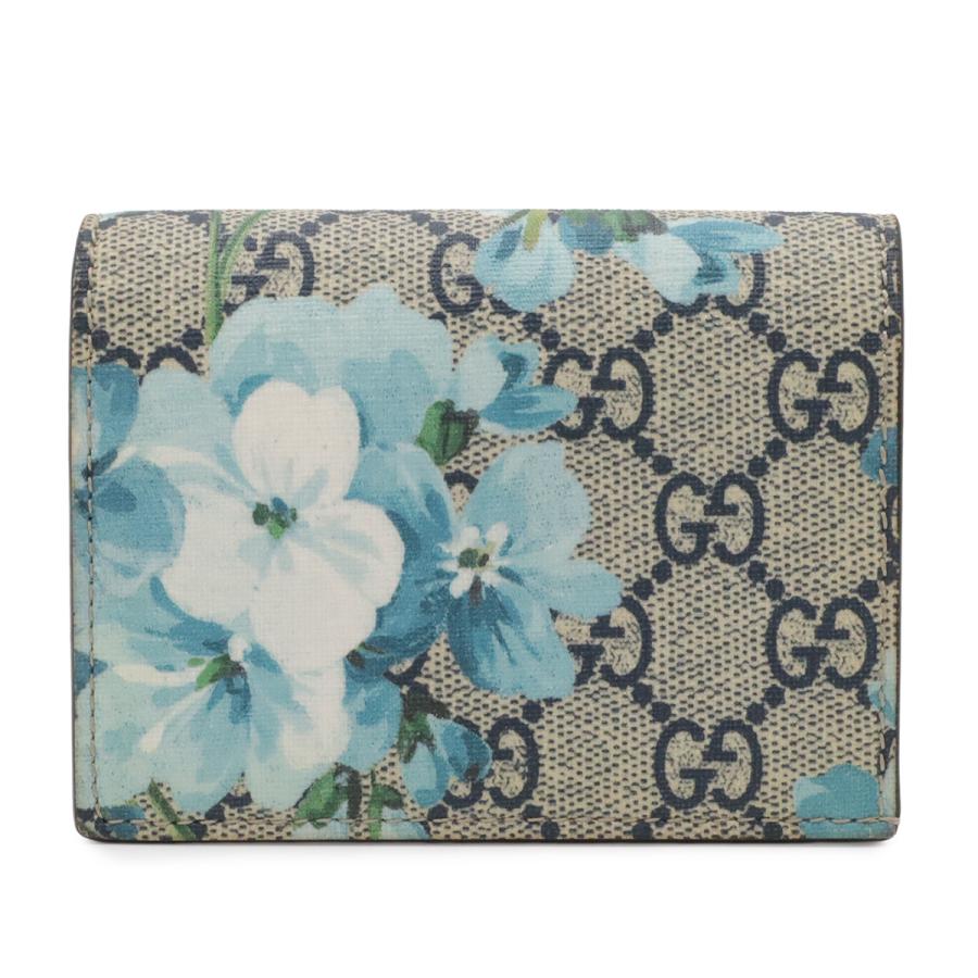 GUCCI グッチ GGブルームス GGスプリーム コンパクトウォレット 2つ折り財布 二つ折り フラワー 花柄 PVC ブルー系マルチ アウトレット品 | GUCCI
