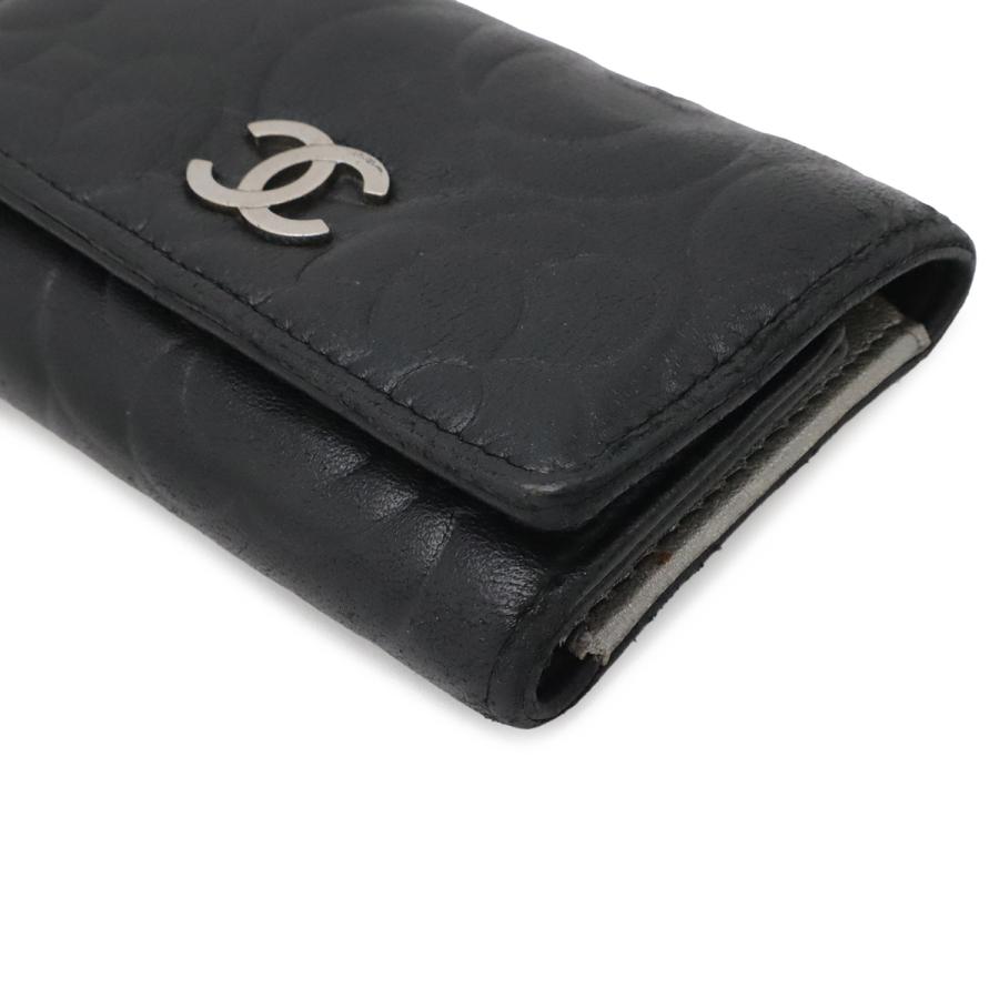 CHANEL シャネル カメリア ココマーク 6連キーケース レザー ブラック 黒 シルバー金具 A47436 | CHANEL | 02