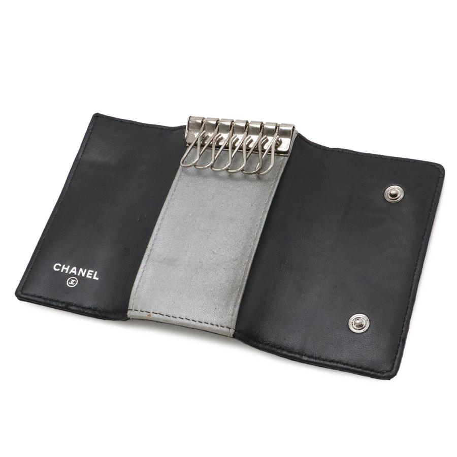 CHANEL シャネル カメリア ココマーク 6連キーケース レザー ブラック 黒 シルバー金具 A47436 | CHANEL | 04