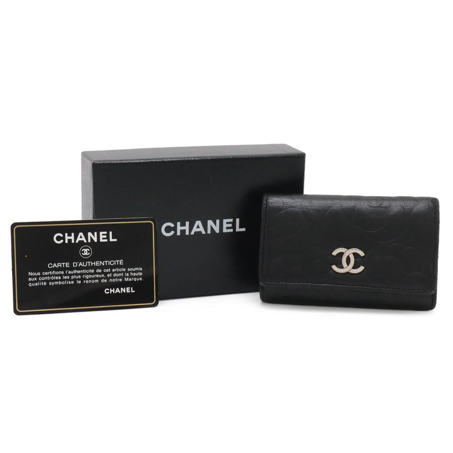 CHANEL シャネル カメリア ココマーク 6連キーケース レザー ブラック 黒 シルバー金具 A47436 | CHANEL | 07