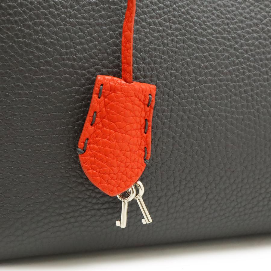 FENDI フェンディ カルラ セレリア トートバッグ ショルダーバッグ ショルダートート セミショルダー レザー グレー レッド 赤 | FENDI | 07