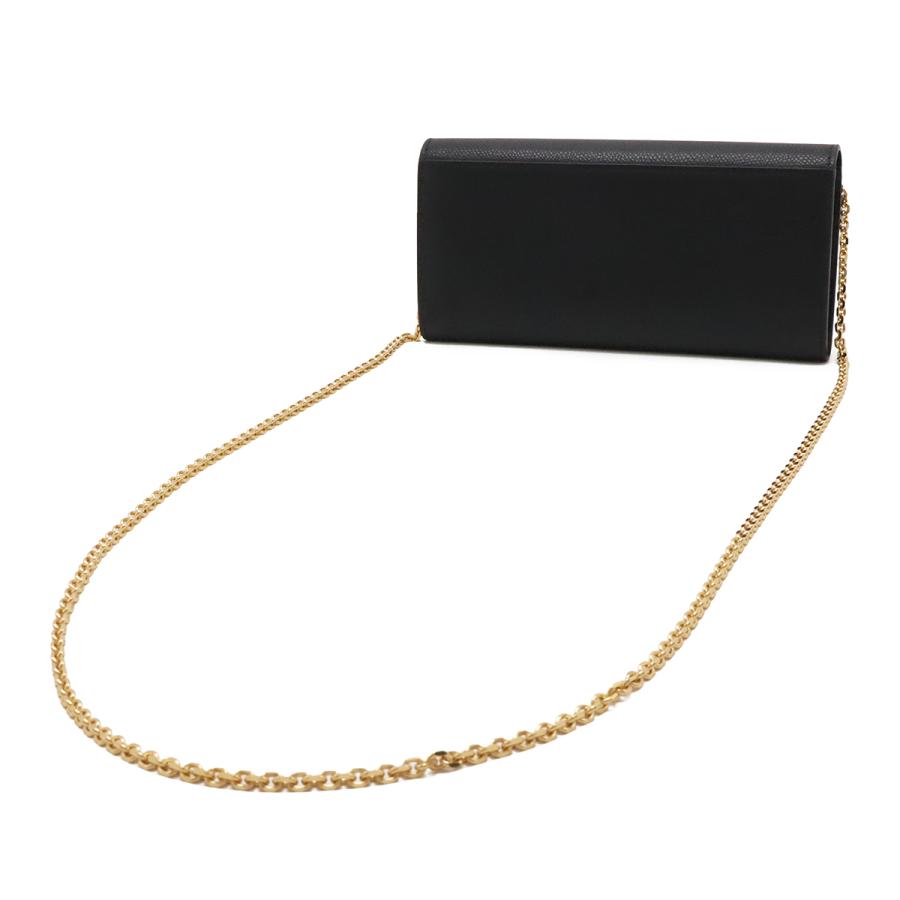 FENDI フェンディ FFダイヤモンド チェーンウォレット 長財布 クラッチバッグ 2WAY ポシェット レザー ブラック 黒 ゴールド金具 8M0365 | FENDI | 01