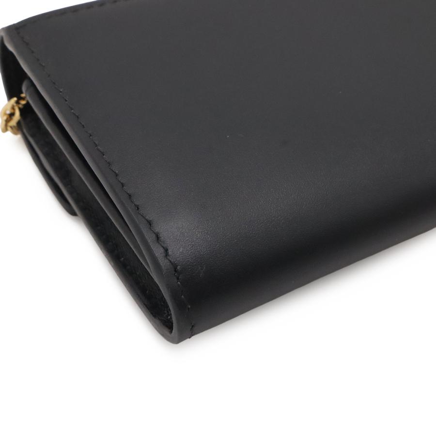 FENDI フェンディ FFダイヤモンド チェーンウォレット 長財布 クラッチバッグ 2WAY ポシェット レザー ブラック 黒 ゴールド金具 8M0365 | FENDI | 02