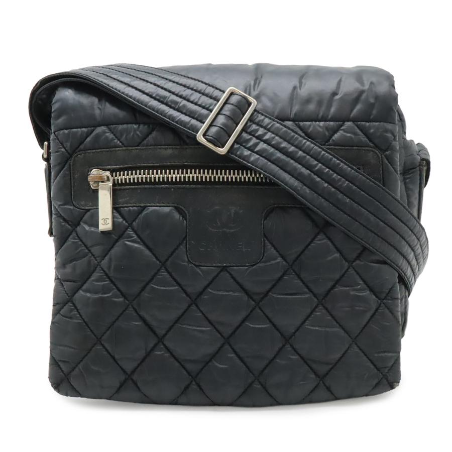 CHANEL シャネル コココクーン マトラッセ スモールメッセンジャー ショルダーバッグ 斜め掛け ナイロン レザー ブラック 黒 | CHANEL