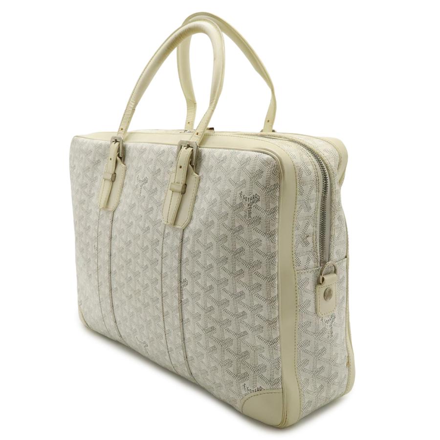 GOYARD ゴヤール アンバサードMM ビジネスバッグ ブリーフケース ハンドバッグ ヘリンボーン柄 PVC レザー ホワイト 白 グレー | GOYARD | 01
