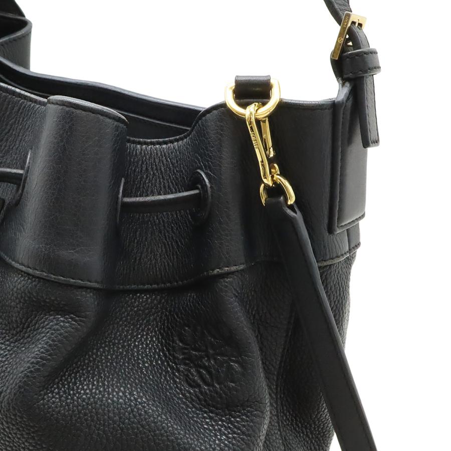 LOEWE ロエベ ミッドナイト バケット ショルダーバッグ 2WAY ハンドバッグ 巾着型 レザー ブラック 黒 ゴールド金具 327.12KR99 | LOEWE | 04