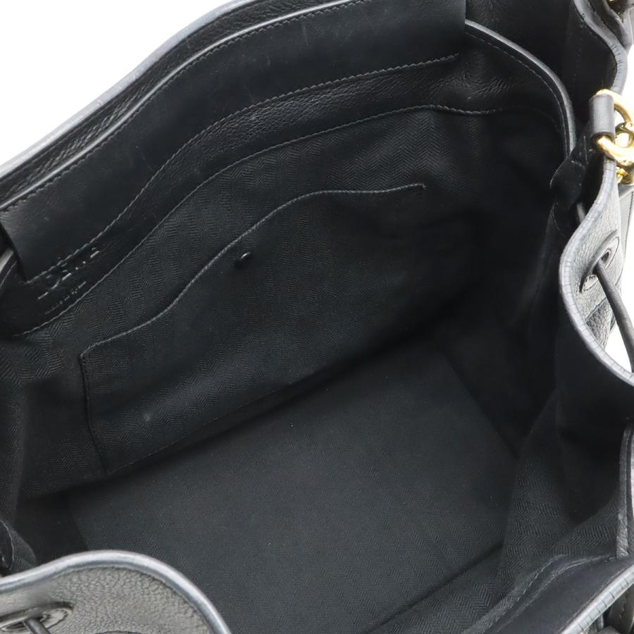 LOEWE ロエベ ミッドナイト バケット ショルダーバッグ 2WAY ハンドバッグ 巾着型 レザー ブラック 黒 ゴールド金具 327.12KR99 | LOEWE | 06