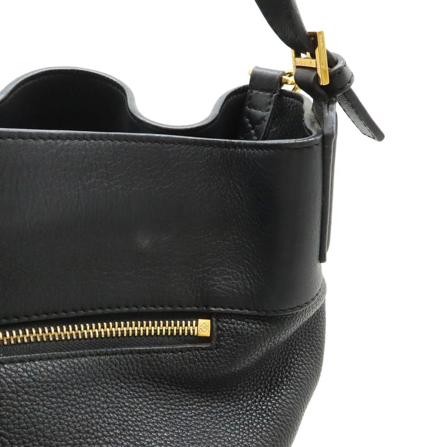 LOEWE ロエベ ミッドナイト バケット ショルダーバッグ 2WAY ハンドバッグ 巾着型 レザー ブラック 黒 ゴールド金具 327.12KR99 | LOEWE | 07