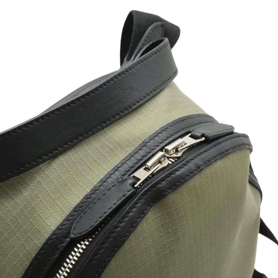 HERMES エルメス サックアド オールバッグ バックパック リュックサック ヴォースイフト レザー トワルビヴァーク ブラック 黒 カーキ | HERMES | 05