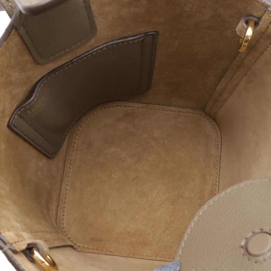 LOEWE ロエベ ペブル バケットバッグ ミニ ハンドバッグ 2WAY ショルダーバッグ カーフスキン レザー グレージュ ゴールド金具 | LOEWE | 04