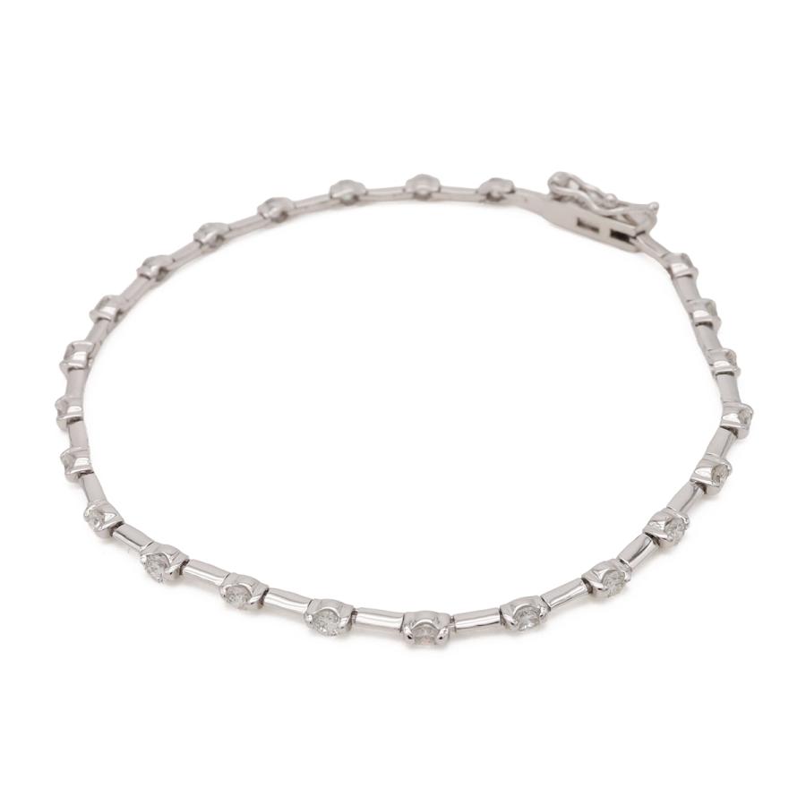 De Beers デビアス LINE ライン ダイヤモンド ブレスレット ステーションブレスレット K18WG 750WG ホワイトゴールド D1.25ct | DE BEERS