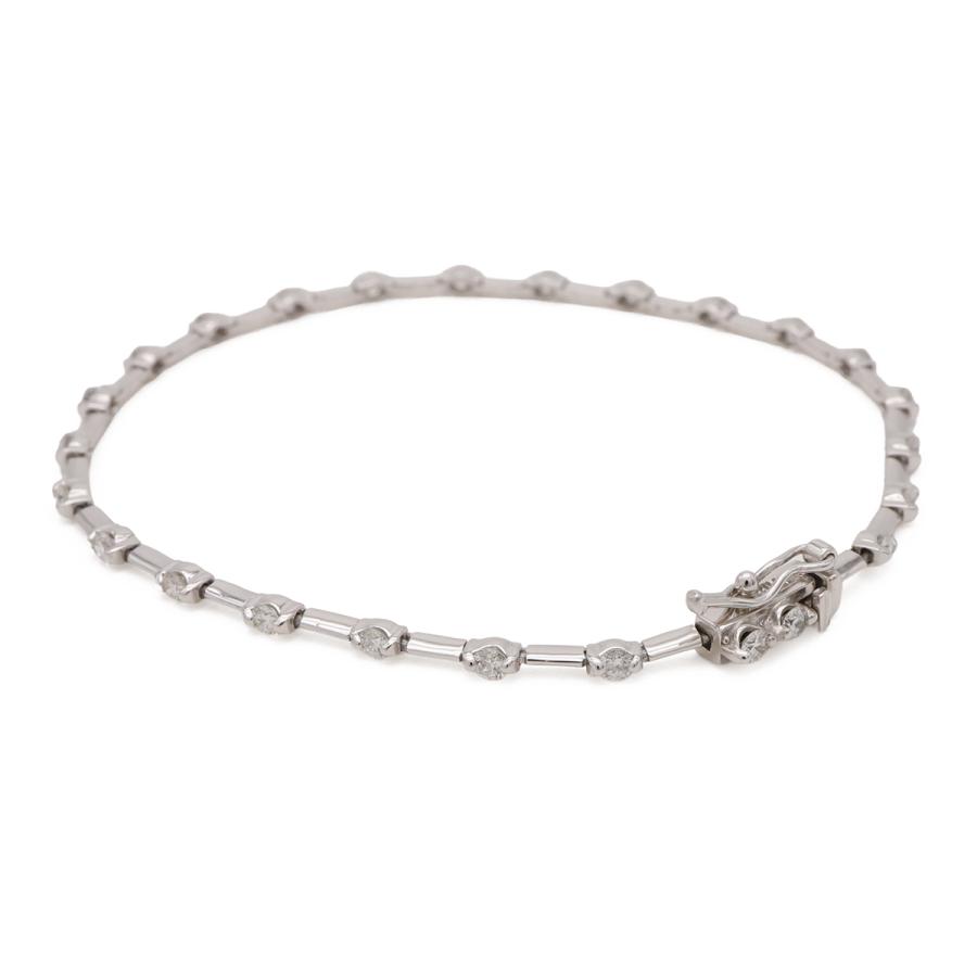 De Beers デビアス LINE ライン ダイヤモンド ブレスレット ステーションブレスレット K18WG 750WG ホワイトゴールド D1.25ct | DE BEERS | 01