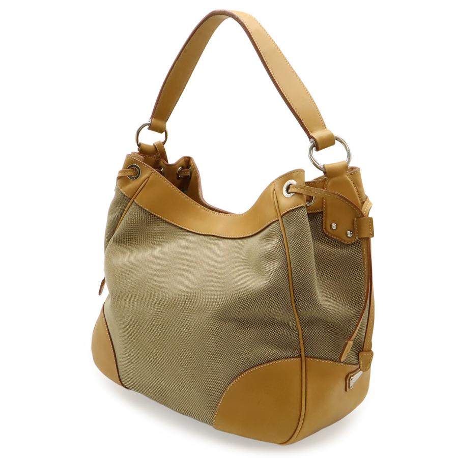 PRADA プラダ ロゴジャガード ショルダーバッグ ワンショルダー セミショルダー キャンバス レザー カーキベージュ ナチュラル BR3432 | PRADA | 01