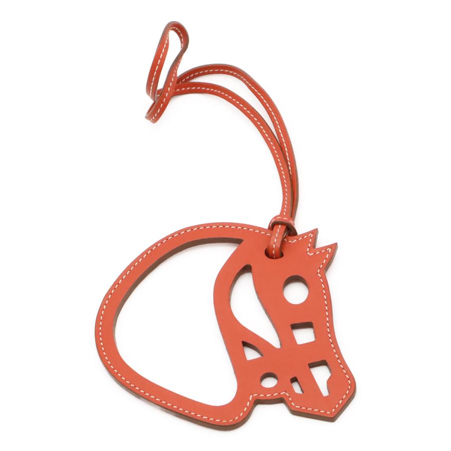 HERMES エルメス パドック シュヴァル バッグチャーム 馬モチーフ ホース レザー テラコッタ系 | HERMES