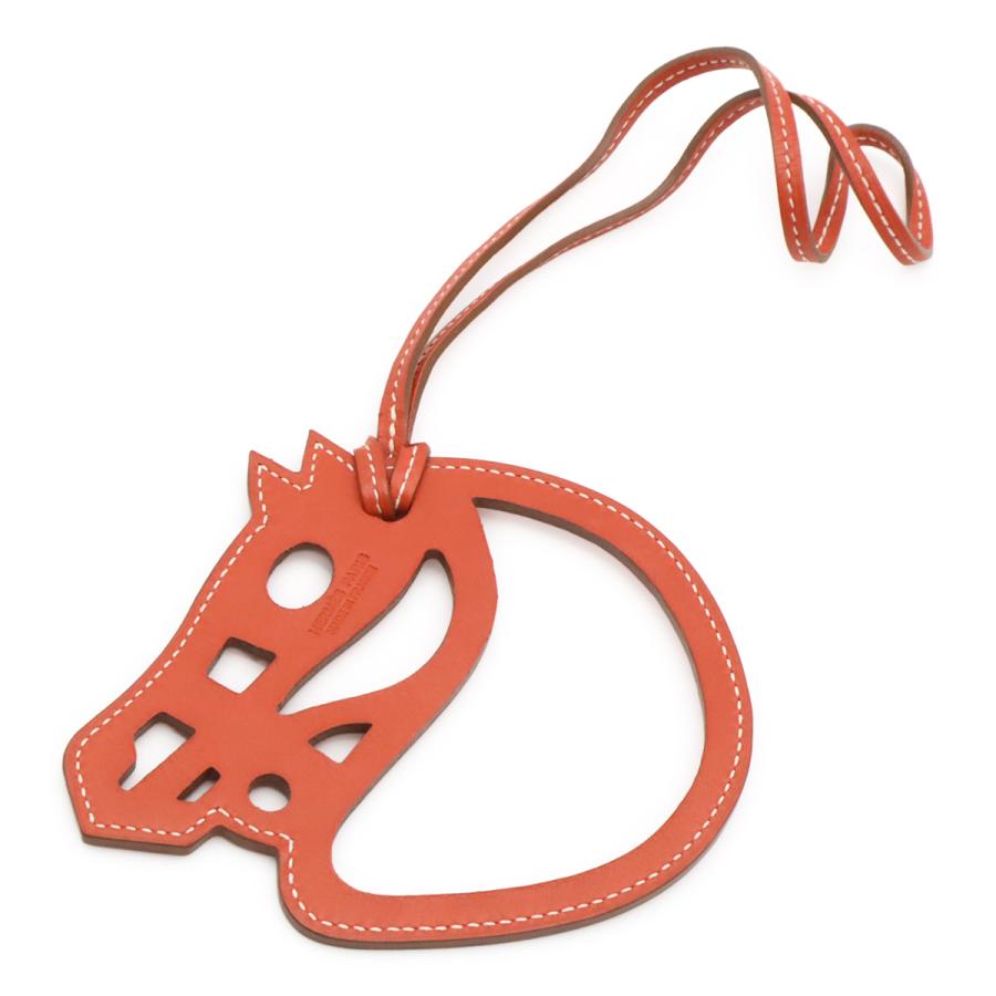 HERMES エルメス パドック シュヴァル バッグチャーム 馬モチーフ ホース レザー テラコッタ系 | HERMES | 01