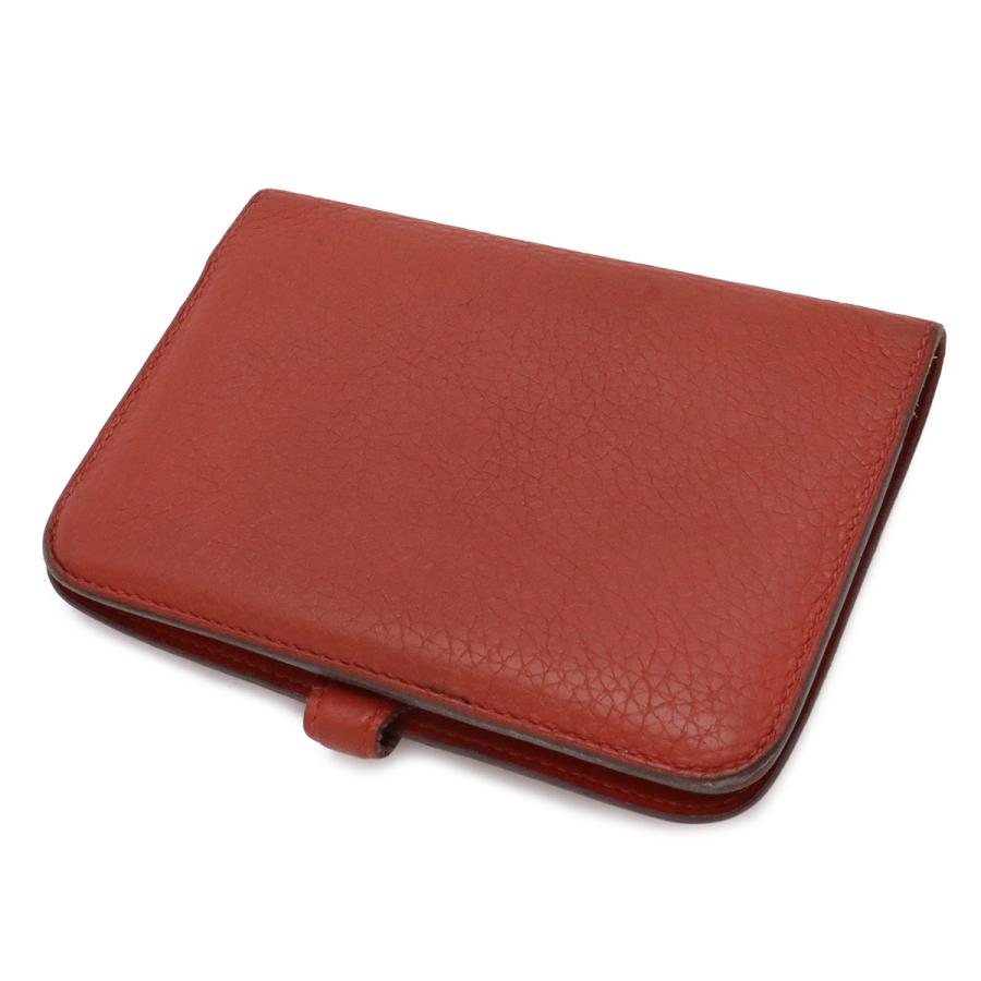 HERMES エルメス ドゴン コンパクト コインケース 小銭入れ コインパース カードケース トゴ レザー テラコッタ系 シルバー金具 X刻印 | HERMES | 01