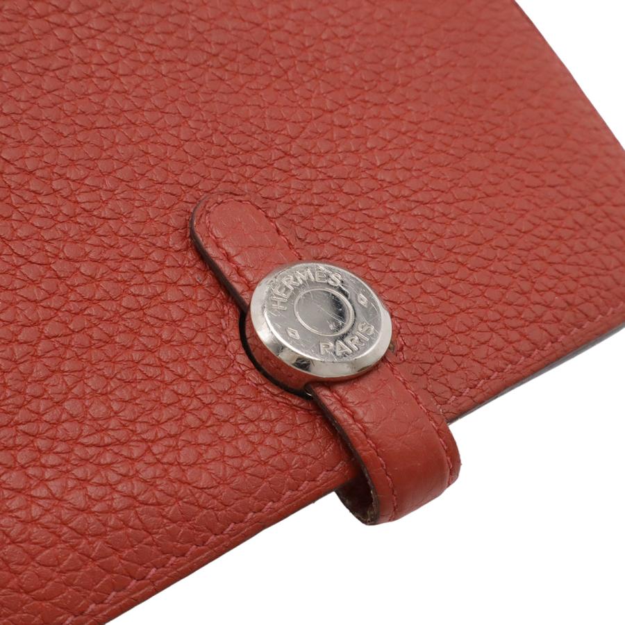 HERMES エルメス ドゴン コンパクト コインケース 小銭入れ コインパース カードケース トゴ レザー テラコッタ系 シルバー金具 X刻印 | HERMES | 03