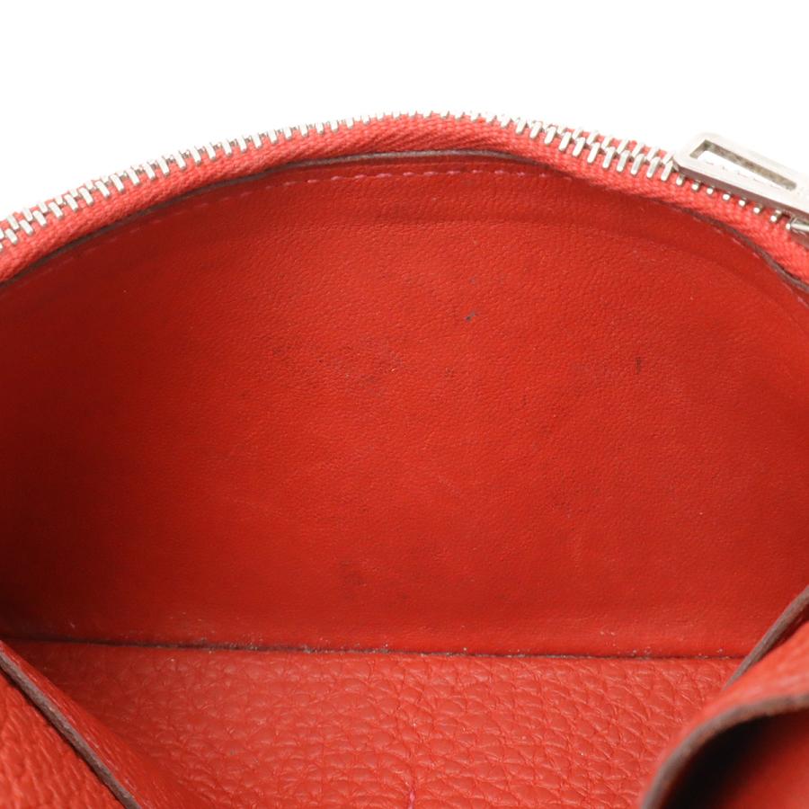 HERMES エルメス ドゴン コンパクト コインケース 小銭入れ コインパース カードケース トゴ レザー テラコッタ系 シルバー金具 X刻印 | HERMES | 06