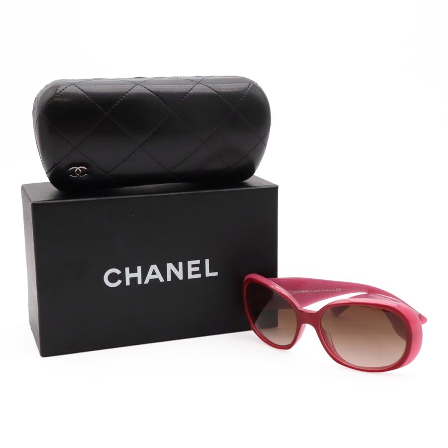 CHANEL シャネル カメリア ココマーク サングラス アイウェア ラウンドシェイプ ブラウングラデーション ワインレッド 56□16 130 5113 | CHANEL | 06