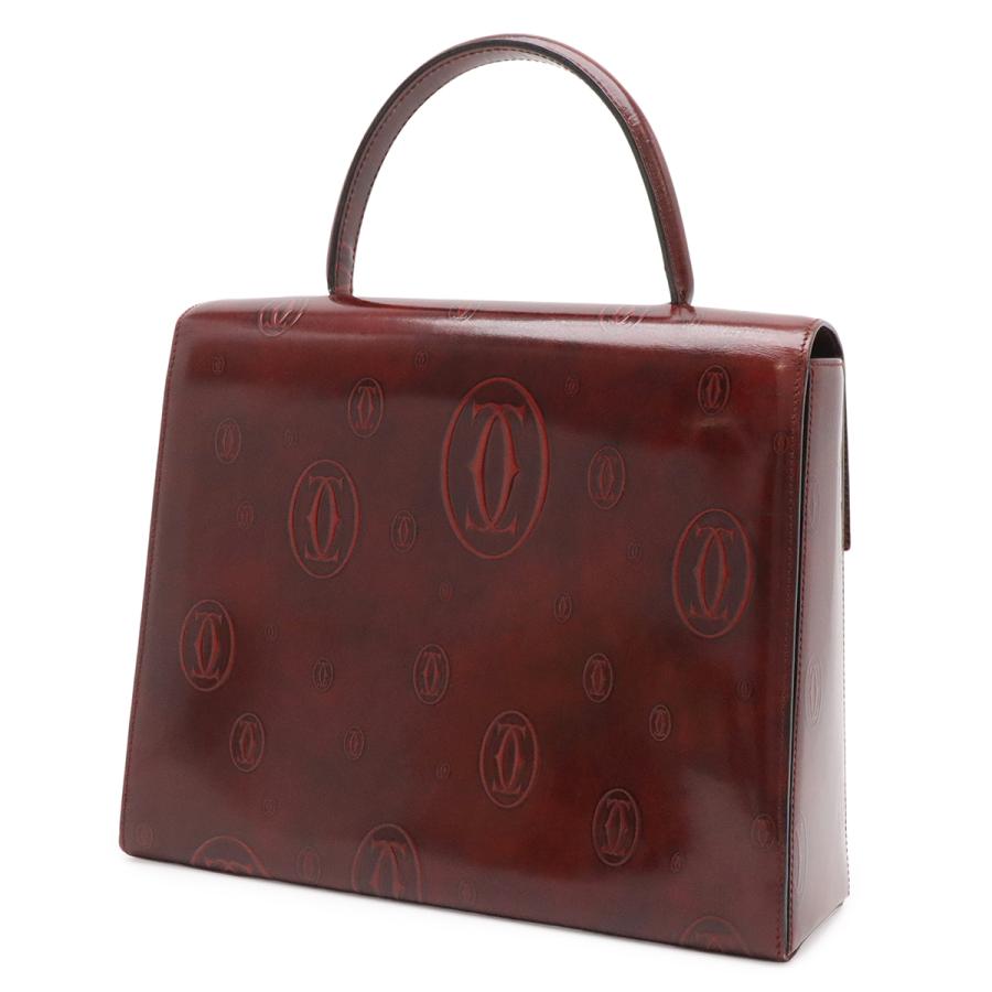 Cartier カルティエ ハッピーバースデー ハッピーバースデイ ハンドバッグ フラップバッグ エナメルカーフ パテントレザー ボルドー | Cartier | 01