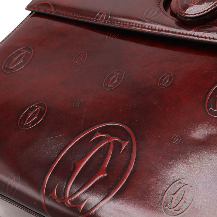 Cartier カルティエ ハッピーバースデー ハッピーバースデイ ハンドバッグ フラップバッグ エナメルカーフ パテントレザー ボルドー | Cartier | 03