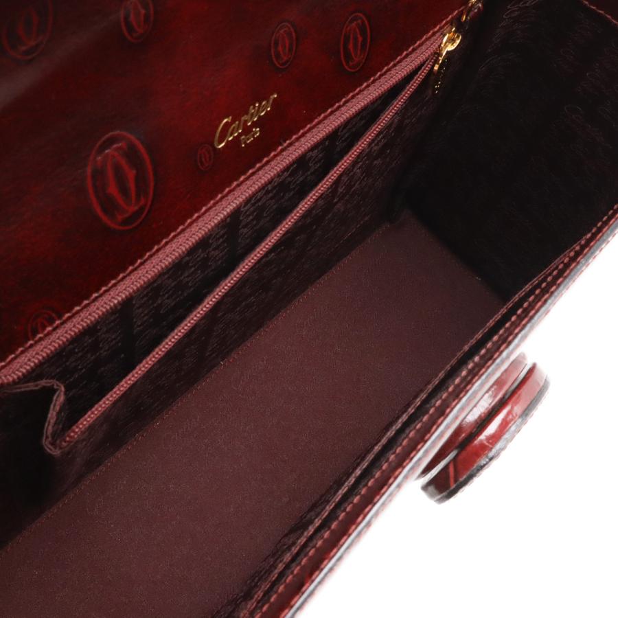 Cartier カルティエ ハッピーバースデー ハッピーバースデイ ハンドバッグ フラップバッグ エナメルカーフ パテントレザー ボルドー | Cartier | 05