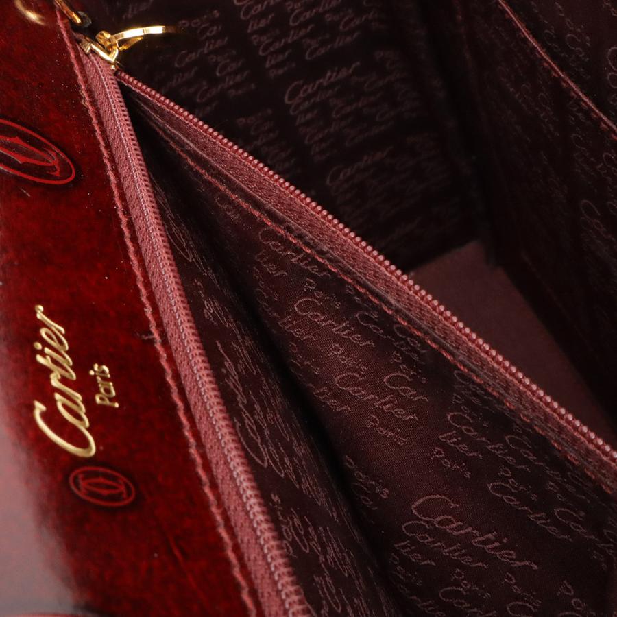 Cartier カルティエ ハッピーバースデー ハッピーバースデイ ハンドバッグ フラップバッグ エナメルカーフ パテントレザー ボルドー | Cartier | 07