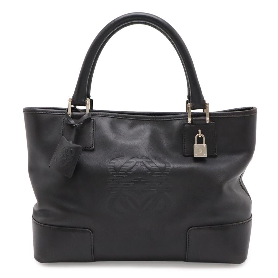 LOEWE ロエベ アナグラム アマソナ フスタ ハンドバッグ トートバッグ レザー ブラック 黒 シルバー金具 311.62.028 | LOEWE