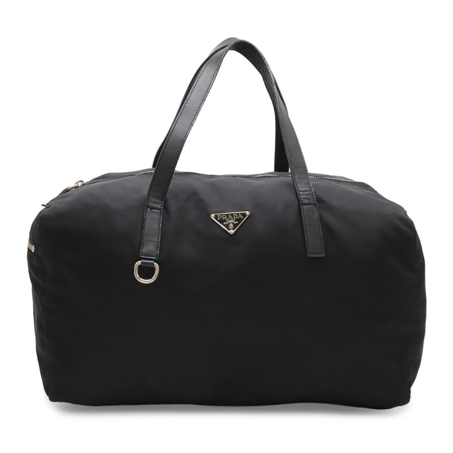 PRADA プラダ トライアングルロゴ ミニボストンバッグ ショルダーバッグ トートバッグ ナイロン エナメル NERO 黒 ブラック シルバー金具 | PRADA
