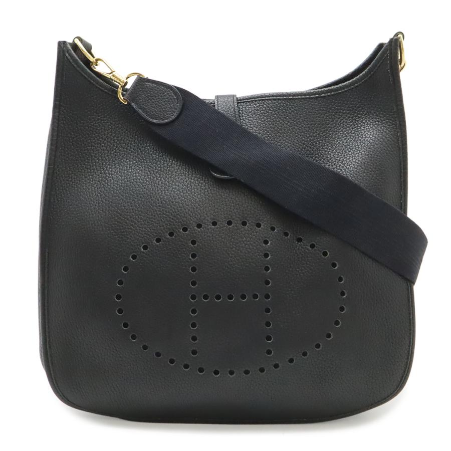 HERMES エルメス エヴリンI エブリン エブリン 1 GM ショルダーバッグ トゴ レザー ブラック 黒 ゴールド金具 □A刻印 | HERMES