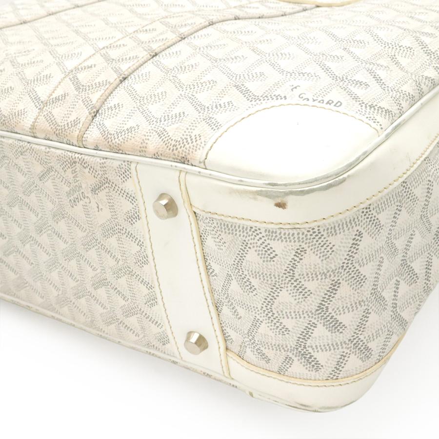 GOYARD ゴヤール アンバサードMM ビジネスバッグ ブリーフケース ハンドバッグ ヘリンボーン柄 PVC レザー ホワイト 白 グレー | GOYARD | 02