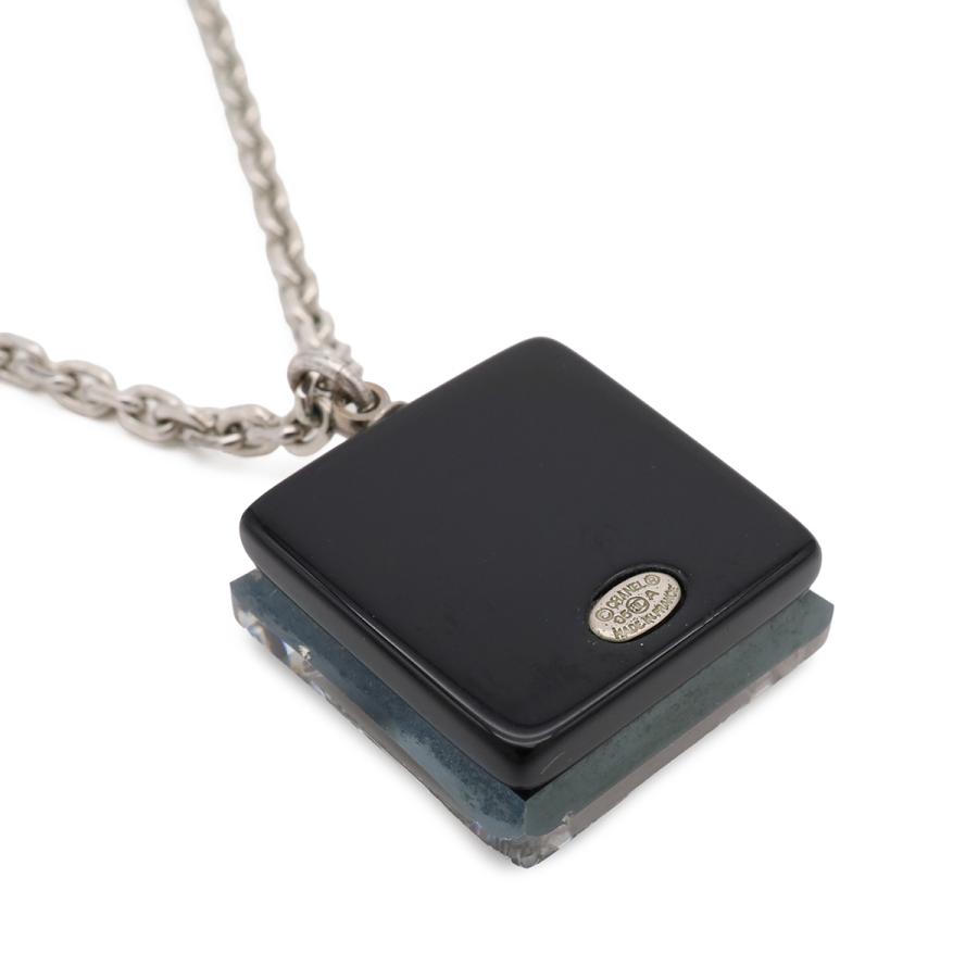 CHANEL シャネル ココマーク スクエア キューブ ネックレス ペンダント メタル プラスチック シルバー クリア ブラック 05A | CHANEL | 04