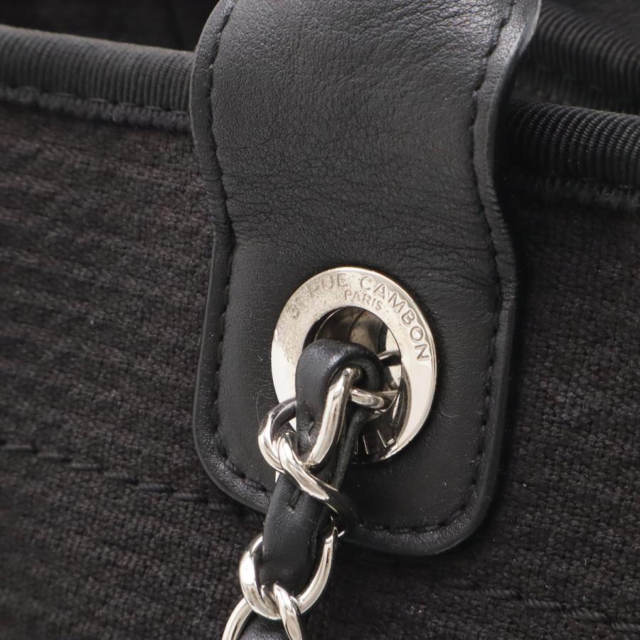 CHANEL シャネル ドーヴィルライン スモールショッピングバック トートバッグ 2WAY チェーンショルダーバッグ キャンバス ブラック | CHANEL | 03
