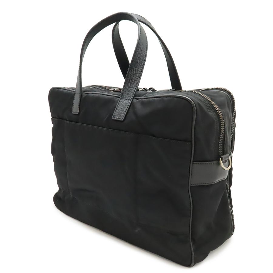 PRADA プラダ トライアングルロゴ ビジネスバッグ ブリーフケース 書類カバン ナイロン NERO ブラック 黒 シルバー金具 ストラップ欠品 | PRADA | 01